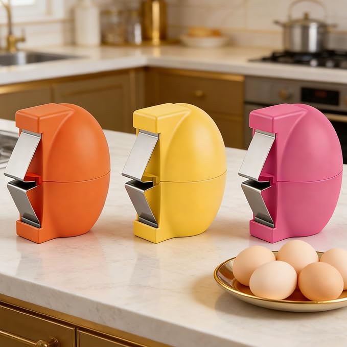 3 PCS 2026 New Egg Shell Opener, Stainless Steel Egg Cracker Tool, Hard Boiled Egg Peeler Tool for Cutting Eggs,Quickly Cutting Off Eggs Breaker Kitchen Gadgets