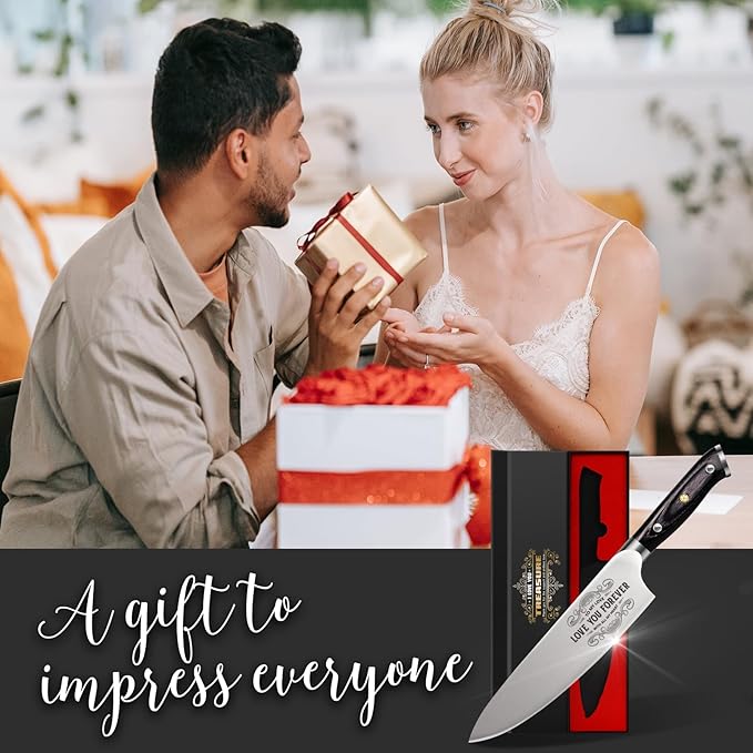 Gifts for Him Her Men Women Husband, Anniversary Birthday Gifts ideas for Him Her, 8 inch Professional German 1.4116 Chef Knife, Kitchen Knife Gift Set