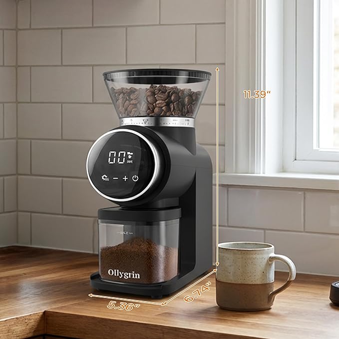 Coffee Grinder Electric, Upgrade Conical Burr Coffee Beans Grinder with Touch Panel, Adjustable Burr Mill with 30 Grinding Sizes