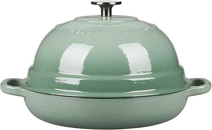 Enameled Cast Iron Dutch Oven Pot with Lid, Round Bread Oven for Homemade Sourdough Bread Baking, 6 Quart, Sage Green