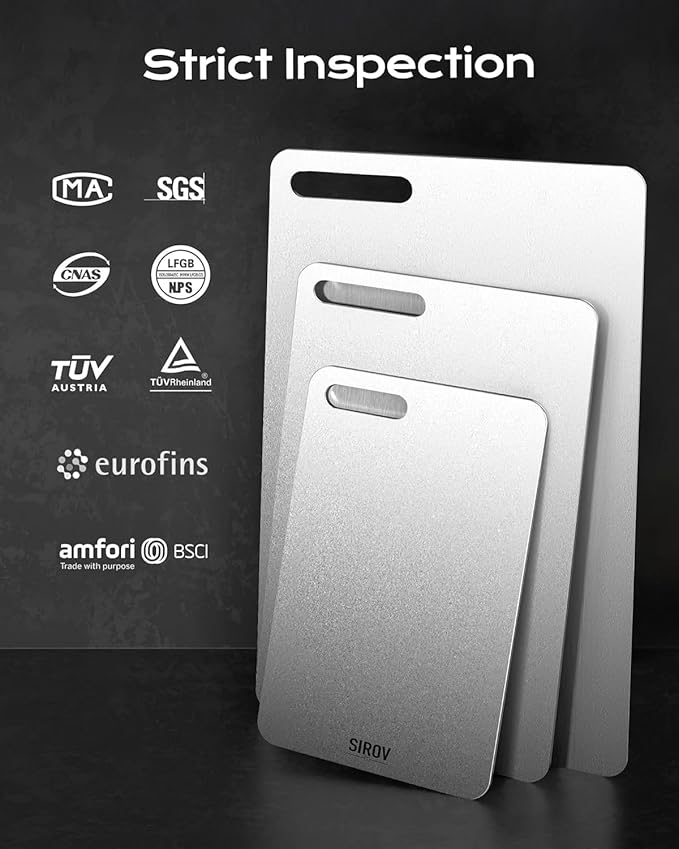 Titanium Cutting Board,100% Pure Titanium Kitchen Cutting Board, Non-Toxic & Dishwasher Safe, Durable and Hygienic for Meat, Fruit & Vegetables (16L*10W)
