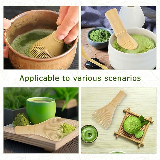 Matcha Whisk, Reusable Resin Matcha Whisk Easy to Clean Stirring Tool for Japanese Matcha Green Tea Ceremony (Yellow)