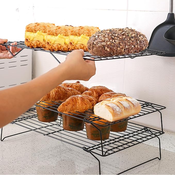 Cooling Rack, 1 Pack 3-Tier Stackable Cooling Rack Baking Rack For Oven Cooking Wire Rack For Baking Sheet, Baking Rack Cooling Rack Baking For Pies, Cookies, Pastries, Cooking And Baking