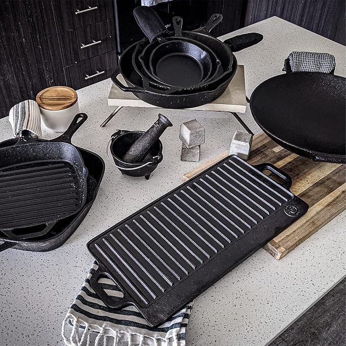 10.5 Inch Square Grill Pan Medium Pre-Seasoned Cast Iron