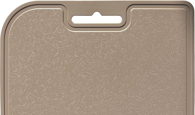 Korean Made Thick Silicone Double-Sided Usable Cutting Board 14.3" x 5.7" Foldable Design Drip Groove Grip Handle Dishwasher Safe 1PCS Stocking Stoffer Gift for Mom (Brown)