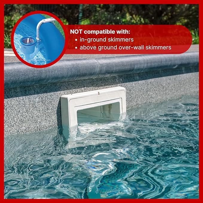 FibroPool Above Ground Swimming Pool Through-Wall Skimmer Basket with Handle (2 Pack) Replacement Strainer for Leaves and Debris - Not Compatible with inground Pools