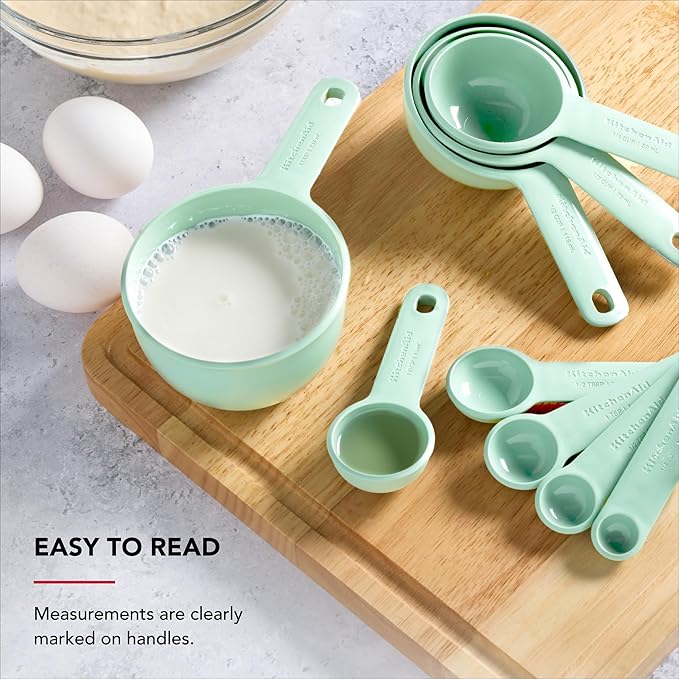 KitchenAid Measuring Cups and Spoon Set, 9 Piece, Spearmint