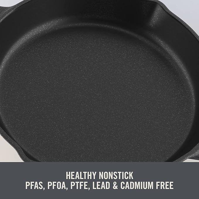Zakarian By Dash 14” Nonstick Cast Iron Wok for Restaurant Quality Stir Fry, Seafood, Deep Frying, and Steaming - Grey