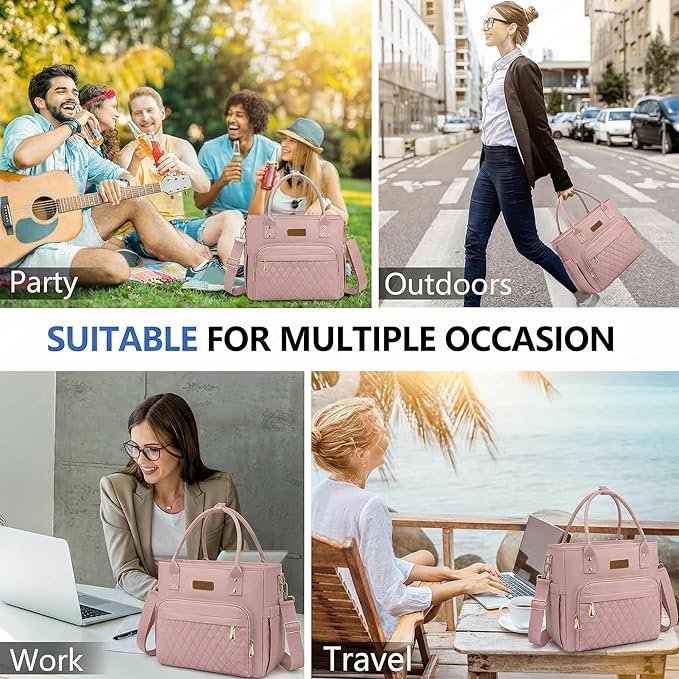MIYCOO Lunch Bag Lunch Box Women - Leakproof Insulated Lunch Cooler Bag for Women - Large Lunch Tote Bags Adults, Pink