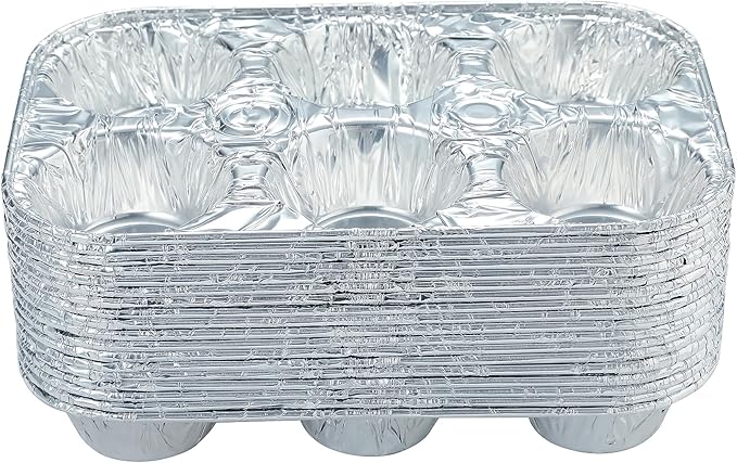 (10pack Muffin Pan 6-Cup Cupcake Aluminum Pans Favorite Muffin Tin Size for Baking Cupcakes Muffins and Mini Pies - Standard Size