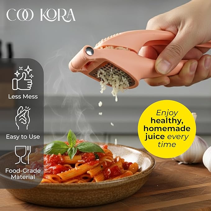 Garlic Press Crusher, Manual Garlic Mincer, Easy Squeeze Garlic Press Tool, Kitchen Garlic Crusher, Dishwasher Safe