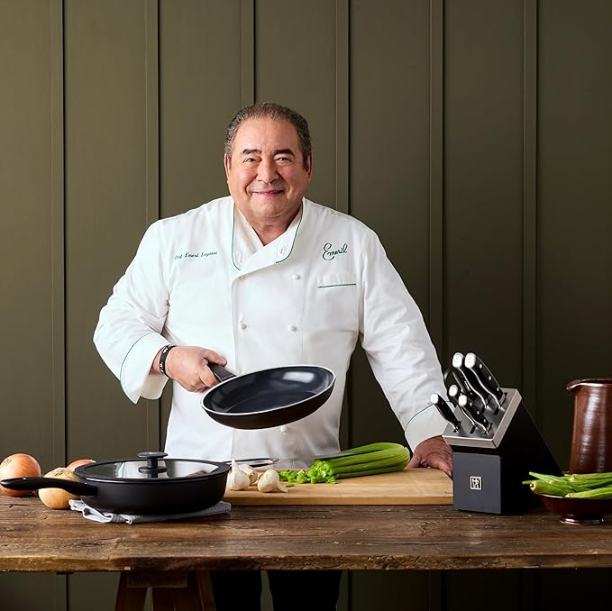 HENCKELS x EMERIL Lagasse The Nola Collection Razor-Sharp German 7-pc Self-Sharpening Knife Block Set, Made in Company-Owned German Factory with Special Formula Steel perfected for almost 300 Years