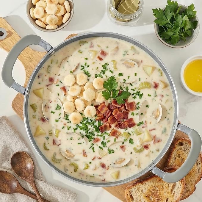 12 Quart Nonstick Stock Pot with Lid, BEZIA Ceramic Big Soup Pot for Holiday Feasts, Cooking Pot with Stay-Cool Silicone Handle, Easy Cleanup, Perfect for Large Gatherings, Gift Giving & Batch Cooking