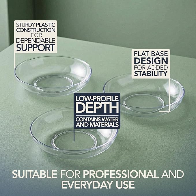 Royal Imports 6" Clear Plastic Saucer Plant Drip Tray, Low Pie Plate, Floral Flower Dish, Wedding, Party, Home and Holiday Decor, 6 Pack