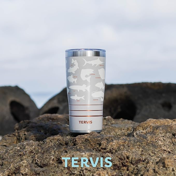 Tervis Traveler Inkreel - Sunrise Kaleidoscope Made in USA Double Walled Insulated Tumbler Travel Cup Keeps Drinks Cold & Hot,