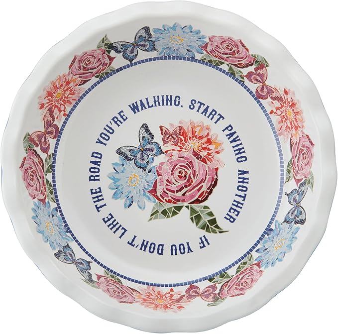 Dolly Parton Pie Dish Durable Stoneware, Even Heat Distribution, Perfect for Sweet and Savory Baking, 10.08 x 10.24 x 2.4 Inch