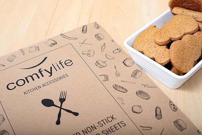 Comfylife 120 x Parchment Paper Sheets - No Curl, No Tear, No Burn Baking Paper (16 x 12 inch) β No Chemical Unbleached β Cookie Paper Precut Baking Sheets For Baking