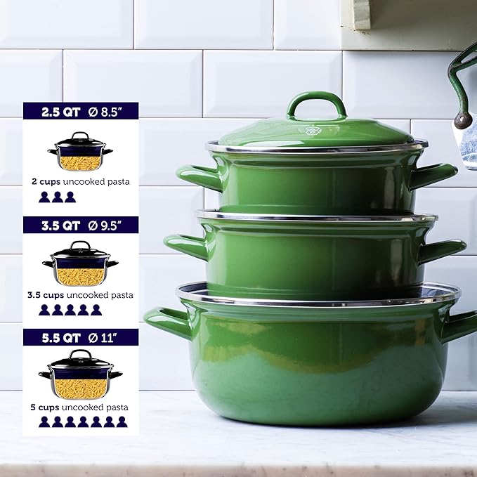 BK Indigo Aluminum Heavy-Gauge Carbon Steel, Induction, 5.5QT Nonstick Glaze Dutch Oven, Dishwasher Safe, Blue