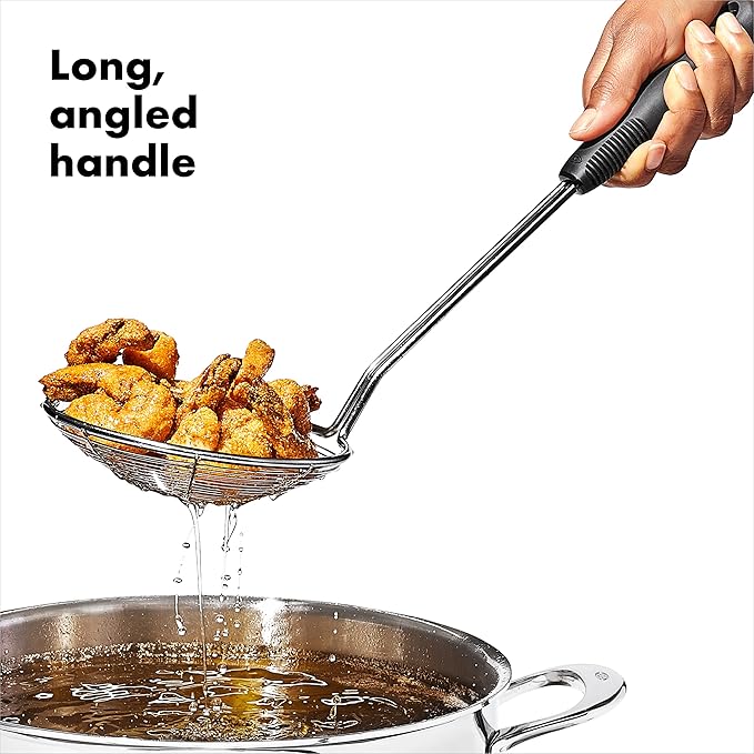 OXO Good Grips Stainless Steel Spider Scoop & Strain Skimmer,Black