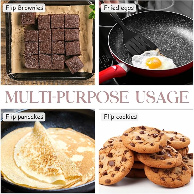 Small Silicone Spatula Mini Silicone Cookie Spatula Heat Resistant Flexible Small Turner for Kitchen Use Nonstick Cookware No Scratch Flipper for Egg Pancake (Khaki)