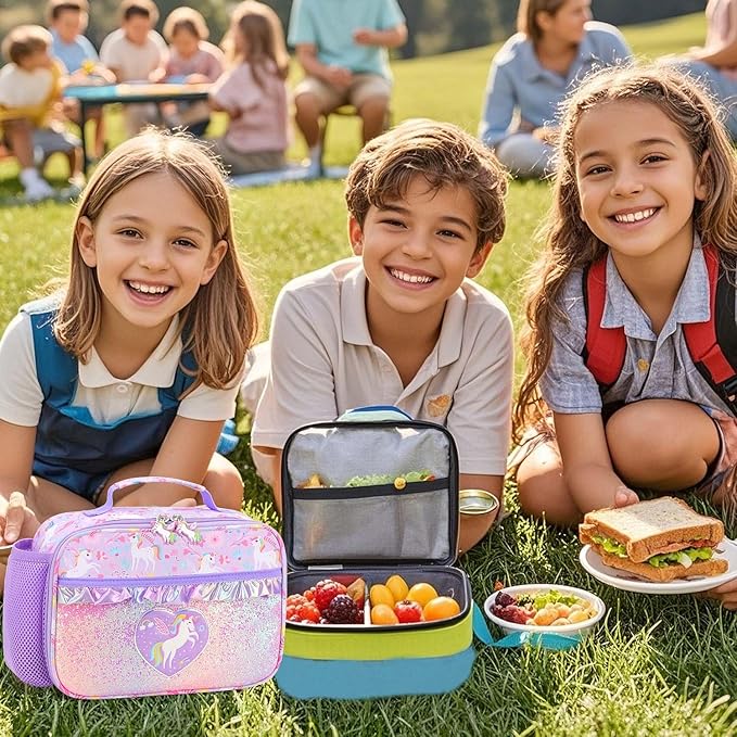 RHCPFOVR Kids Lunch Bag - Insulated Lunch Box for Boys Girls,Washable Lunch Bag and Reusable Toddler Leak-proof Lunchbox for School and Daycare
