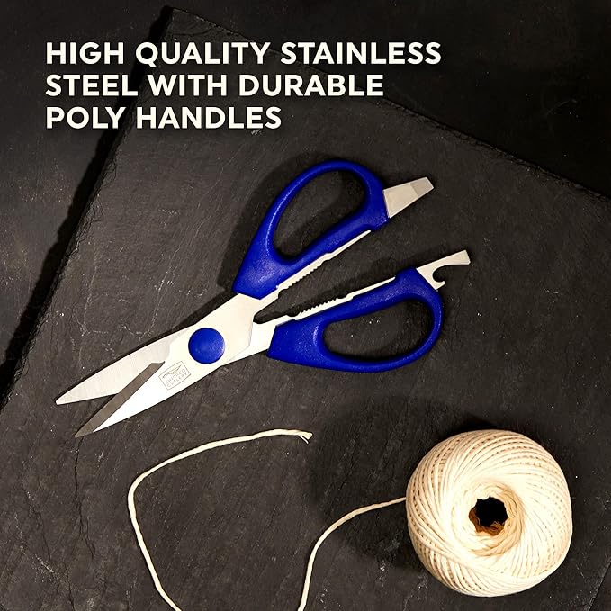 Chicago Cutlery 2-Pack Soft Grip Kitchen Scissors Shears With Bottle Opener, All Purpose Stainless Steel Utility Scissors, For Everyday Kitchen Office Home Arts & Craft