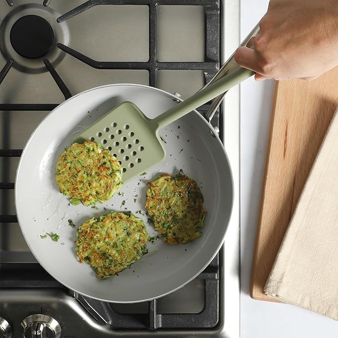Sur La Table Kitchen Essential Mealcraft Silicone Slotted Turner - Juniper Green