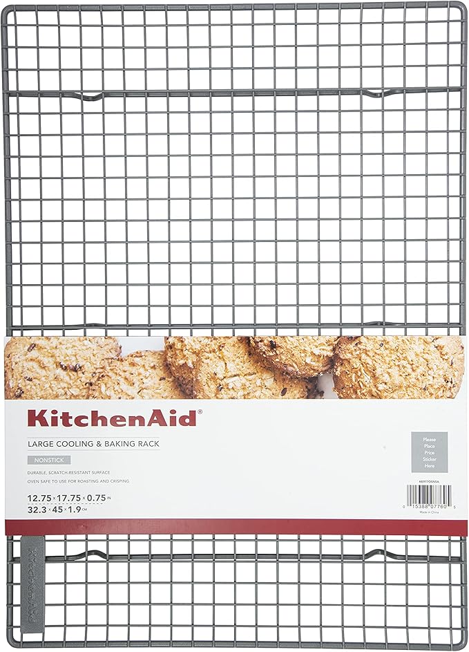 KitchenAid Nonstick Steel Cooling/Baking Rack, 12.5x17.75-Inch, Silver