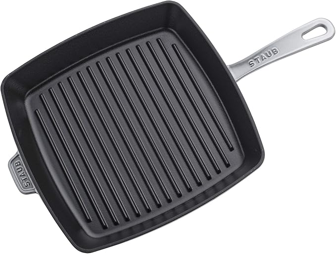 Staub Cast Iron 12-inch Square Grill Pan - Graphite Grey, Made in France