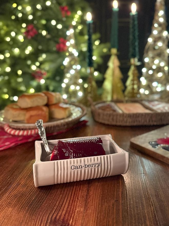Mud Pie Can-Berry Ceramic Cranberry Serving Dish and Spatula Set