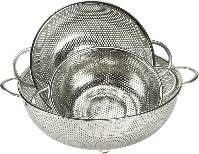 Chef Craft Select Micro-Perforated Colander, 2.5 quart, Stainless Steel