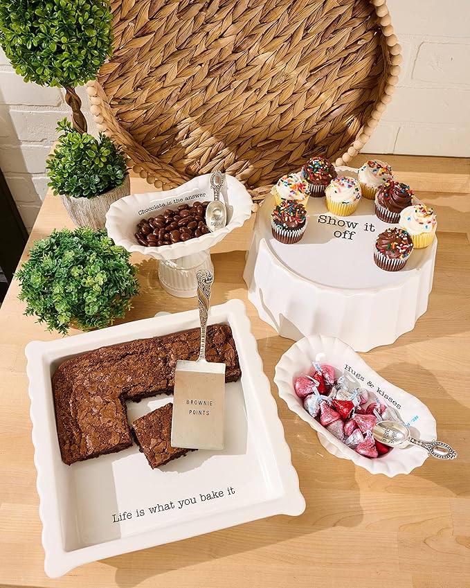 Mud Pie Brownie Baker Set, White