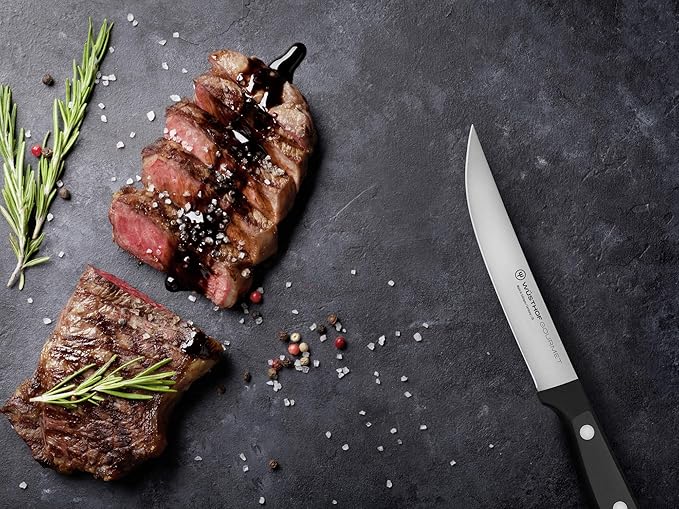 WÜSTHOF Gourmet 4-Piece Steak Knife Set, Black