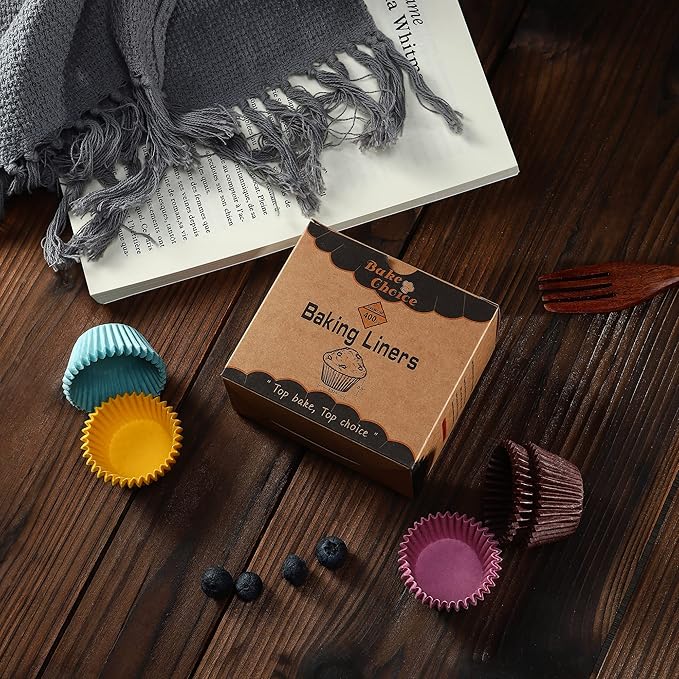 400pcs Rainbow Mini cupcake liners for baking,parchment mini muffin liners for Cupcake Pans, food grade Christmas Cupcake Liners for Christmas Decorations