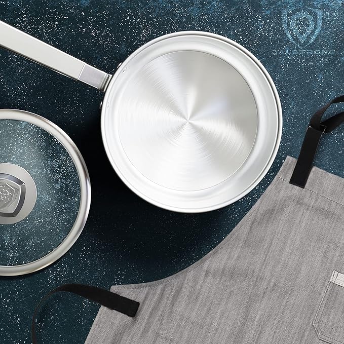 DALSTRONG 3 QT Stock Pot - The Oberon Series - 3-Ply Aluminum Core Cookware - Silver - w/Lid & Pot Protector