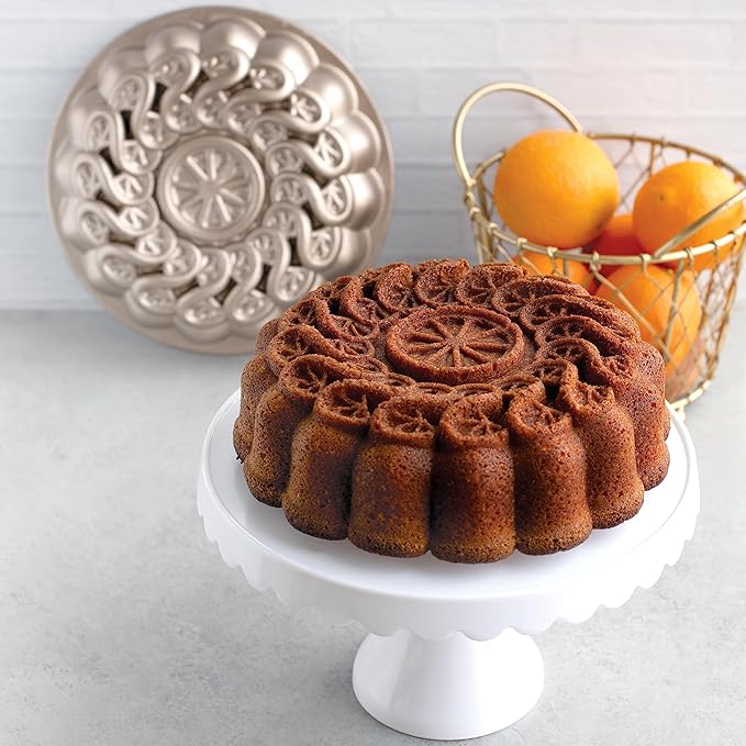 Nordic Ware Citrus Twist Pan, 8 Cup, Toffee