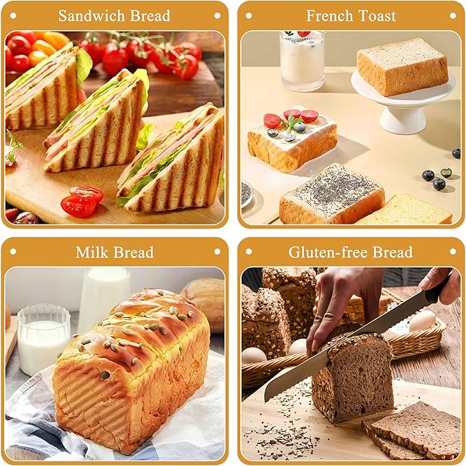 LIANYU 3 Pack Pullman Loaf Pan with Lid, 1 LB Nonstick Bread Loaf Pans Set, Heavy Duty Rectangle Bakeware with Cover for Homemade Sourdough Bread Sandwich, Rose Gold