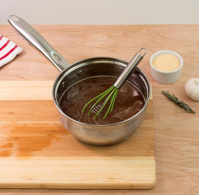 Mrs. Anderson’s Baking Rapid Whisk Junior with Double Helix Spiral Blades, 18/8 Stainless Steel and Silicone, Green