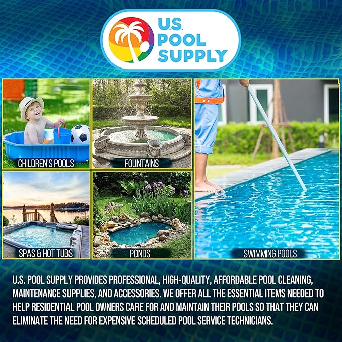U.S. Pool Supply Spa, Hot Tub, Pool Leaf Skimmer Net, 17" & 48" Long Aluminum Poles - Deep Ultra Fine Mesh Netting, Handheld Pool Cleaning Net, Clean Finest Debris, Leaves, Ponds, Small Above Ground