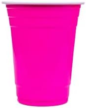 Glad Plastic Party Cups Fun Pack, 4 Colors, 16 Oz, 100 Count, 6-Pack