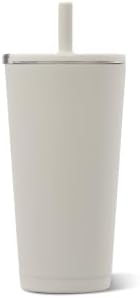 HydroJug Everyday Tumbler 20 oz, Ceramic-Lined Straw Cup, Linen