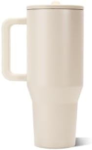HydroJug Traveler 32oz, Insulated Tumbler with Handle & Straw, Cream