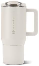 HydroJug Coffee Traveler 20oz Ceramic-Lined Mug with Handle, Linen