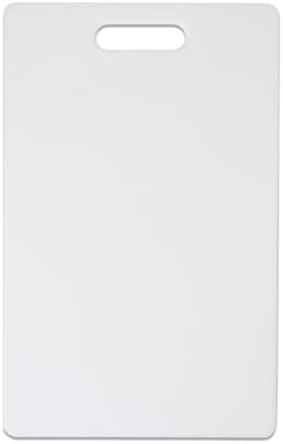 Dexas NSF Polysafe Cutting Board with Handle, 9.5 x 15 Inches, Reversible Non-Slip Kitchen Cutting Board, White