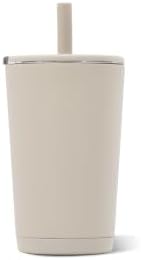 HydroJug Everyday Tumbler 14 oz, Ceramic-Lined Straw Cup, Dune