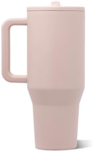 HydroJug Traveler 32oz, Insulated Tumbler with Handle & Straw, Dusty Rose
