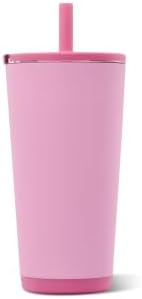 HydroJug Everyday Tumbler 20 oz, Ceramic-Lined Straw Cup, Petal