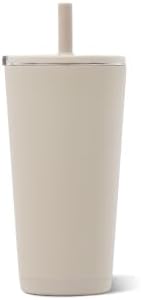HydroJug Everyday Tumbler 20 oz, Ceramic-Lined Straw Cup, Dune
