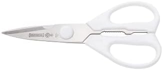 Mundial W656 Kitchen Take-Apart Shears, 8-Inch, Stainless Steel Blades, Ergonomic Non-Slip White Handle, Ideal for Cutting