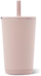 HydroJug Everyday Tumbler 14 oz, Ceramic-Lined Straw Cup, Dusty Rose